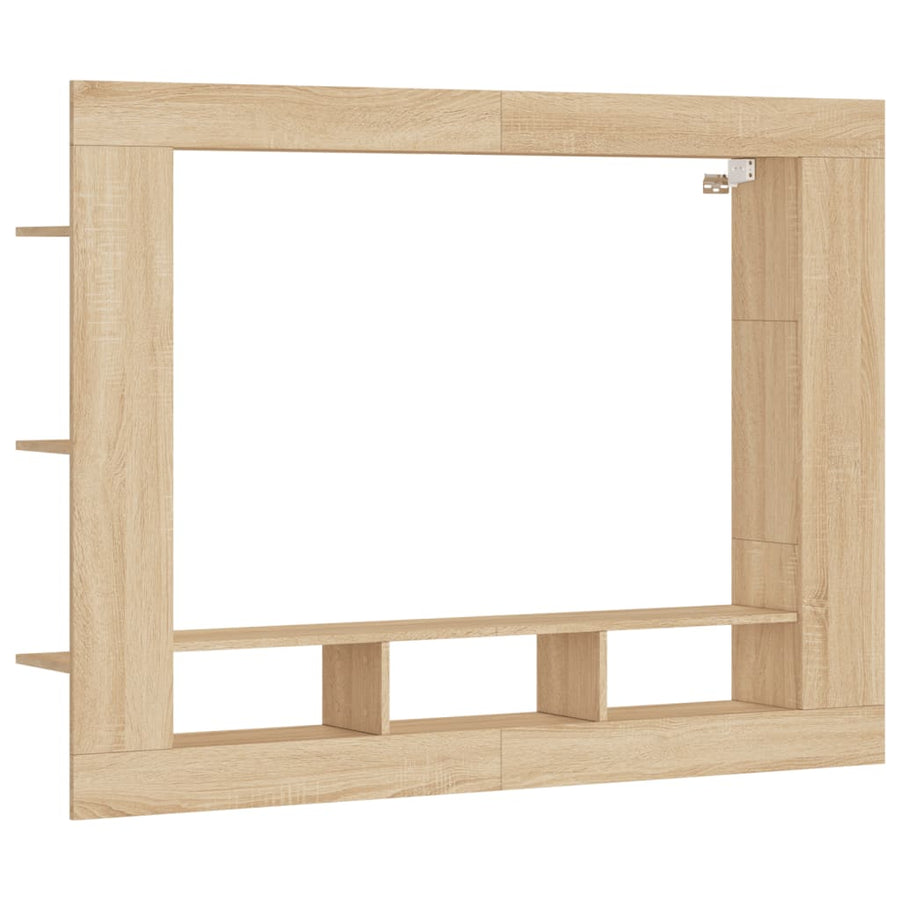 Tv-Meubel 152X22X113 Cm Bewerkt Hout Sonoma Eikenkleurig
