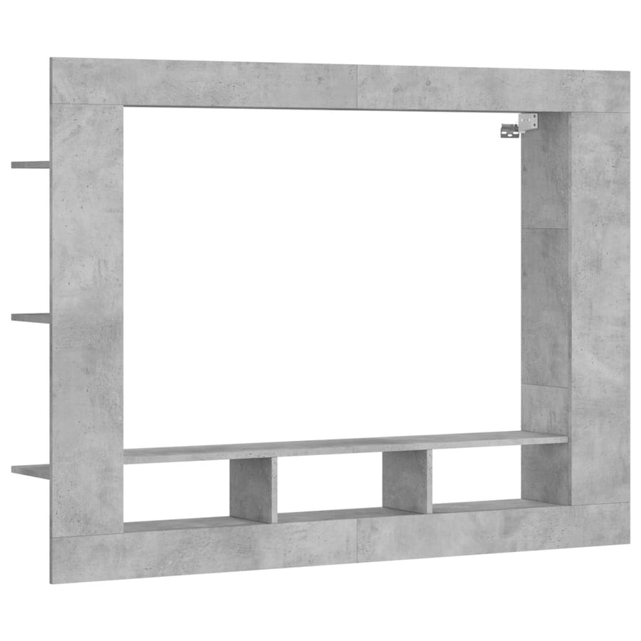 Tv-Meubel 152X22X113 Cm Bewerkt Hout Betongrijs
