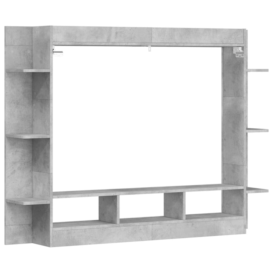 Tv-Meubel 152X22X113 Cm Bewerkt Hout Betongrijs