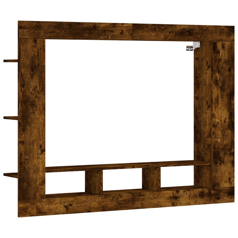 Tv-Meubel 152X22X113 Cm Bewerkt Hout Gerookt Eikenkleurig