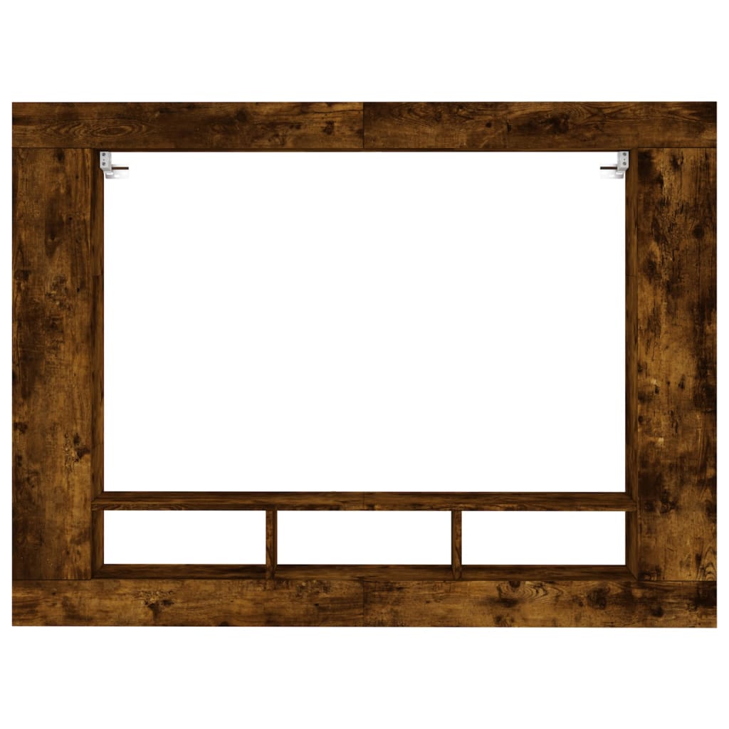 Tv-Meubel 152X22X113 Cm Bewerkt Hout Gerookt Eikenkleurig