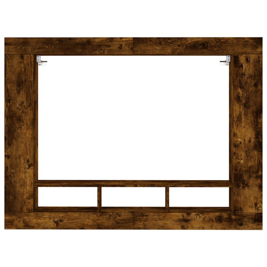Tv-Meubel 152X22X113 Cm Bewerkt Hout Gerookt Eikenkleurig
