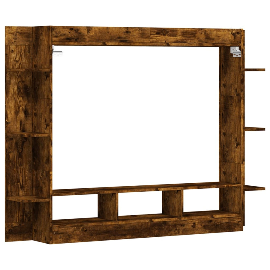 Tv-Meubel 152X22X113 Cm Bewerkt Hout Gerookt Eikenkleurig
