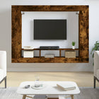 TV cabinet 152x22x113 cm engineered wood smoked oak-colored