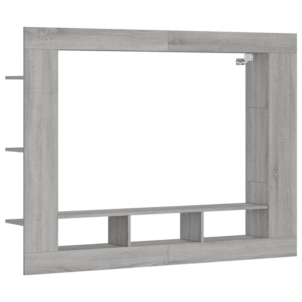 Tv-Meubel 152X22X113 Cm Bewerkt Hout Grijs Sonoma Eikenkleurig