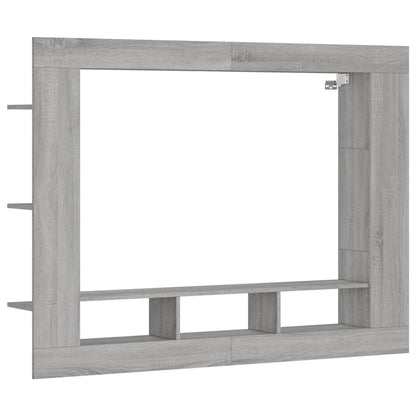 Tv-Meubel 152X22X113 Cm Bewerkt Hout Grijs Sonoma Eikenkleurig