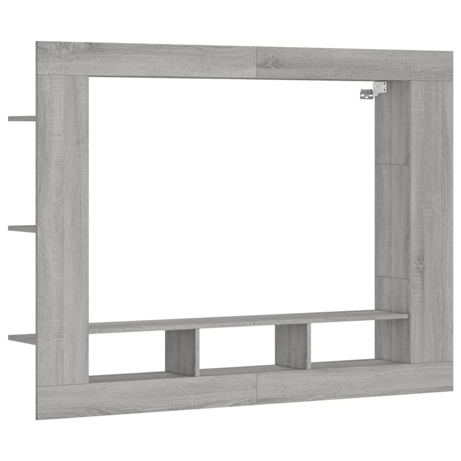 Tv-Meubel 152X22X113 Cm Bewerkt Hout Grijs Sonoma Eikenkleurig