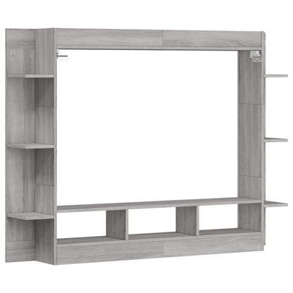 Tv-Meubel 152X22X113 Cm Bewerkt Hout Grijs Sonoma Eikenkleurig