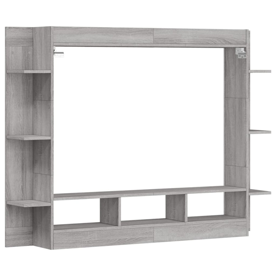 Tv-Meubel 152X22X113 Cm Bewerkt Hout Grijs Sonoma Eikenkleurig