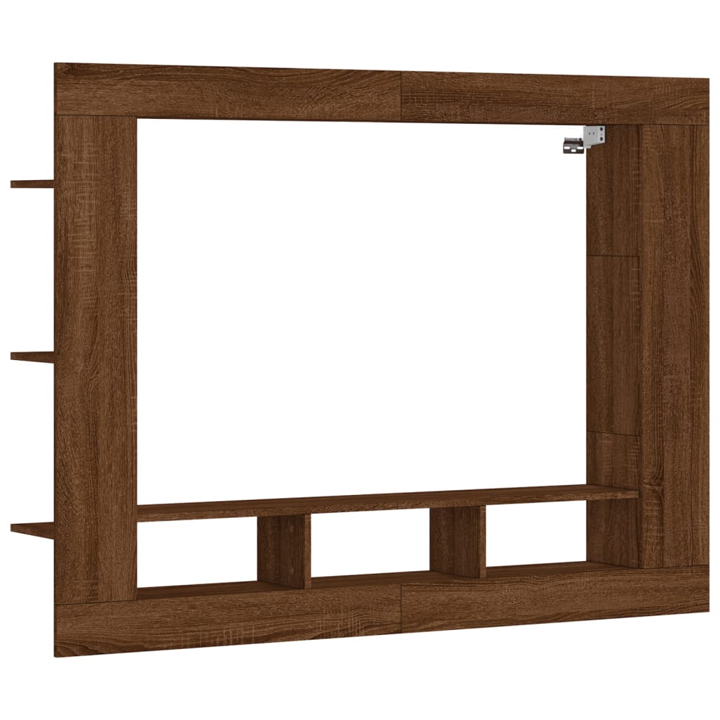 Tv-Meubel 152X22X113 Cm Bewerkt Hout bruin eikenkleur