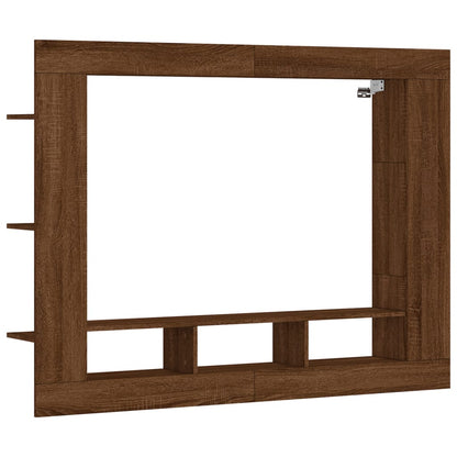 Tv-Meubel 152X22X113 Cm Bewerkt Hout bruin eikenkleur