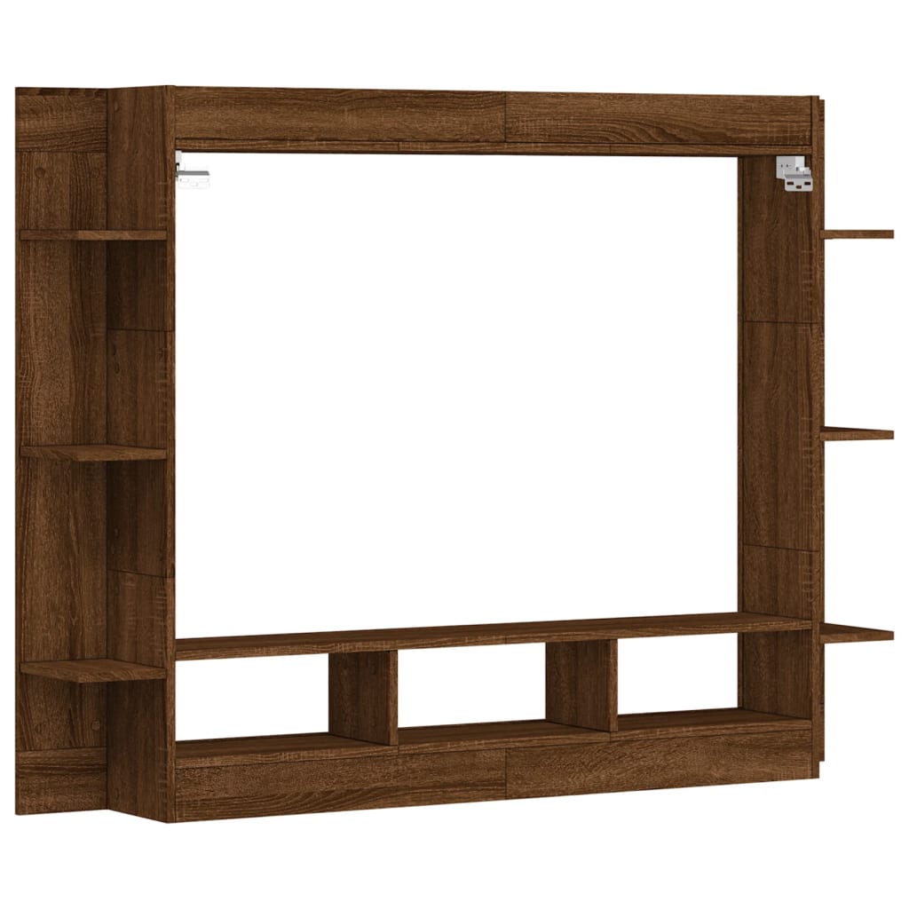 Tv-Meubel 152X22X113 Cm Bewerkt Hout bruin eikenkleur