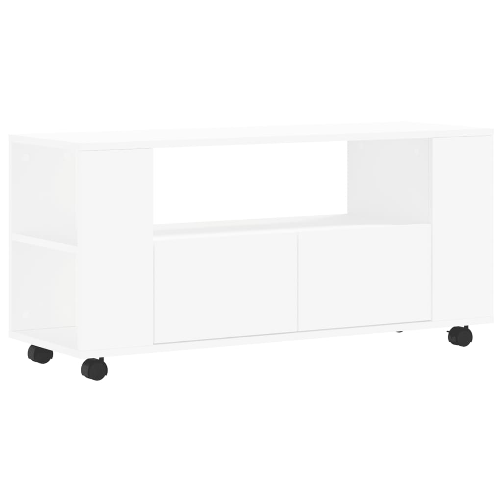 Tv-Meubel 02X34,5X43 Cm Bewerkt Hout Wit