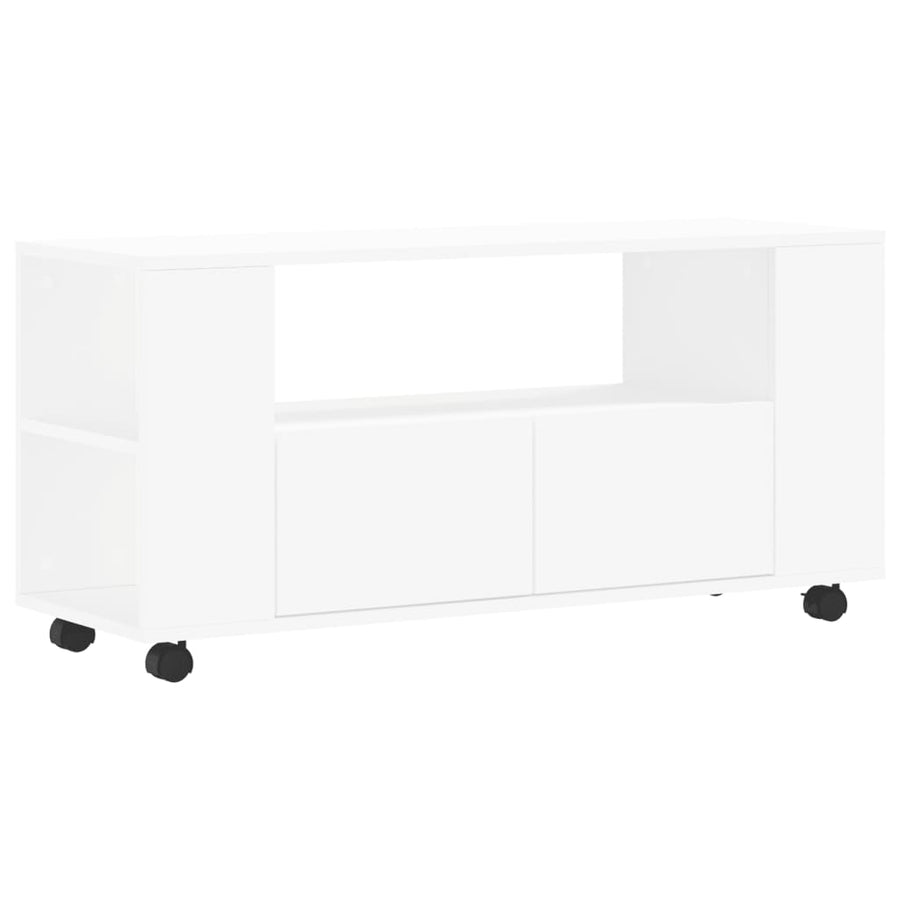 Tv-Meubel 02X34,5X43 Cm Bewerkt Hout Wit
