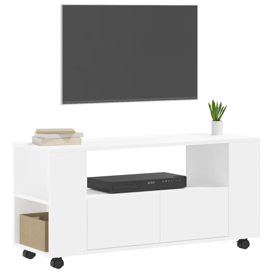Tv-Meubel 02X34,5X43 Cm Bewerkt Hout Wit