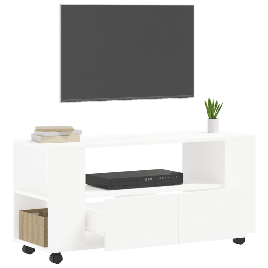 Tv-Meubel 02X34,5X43 Cm Bewerkt Hout Wit