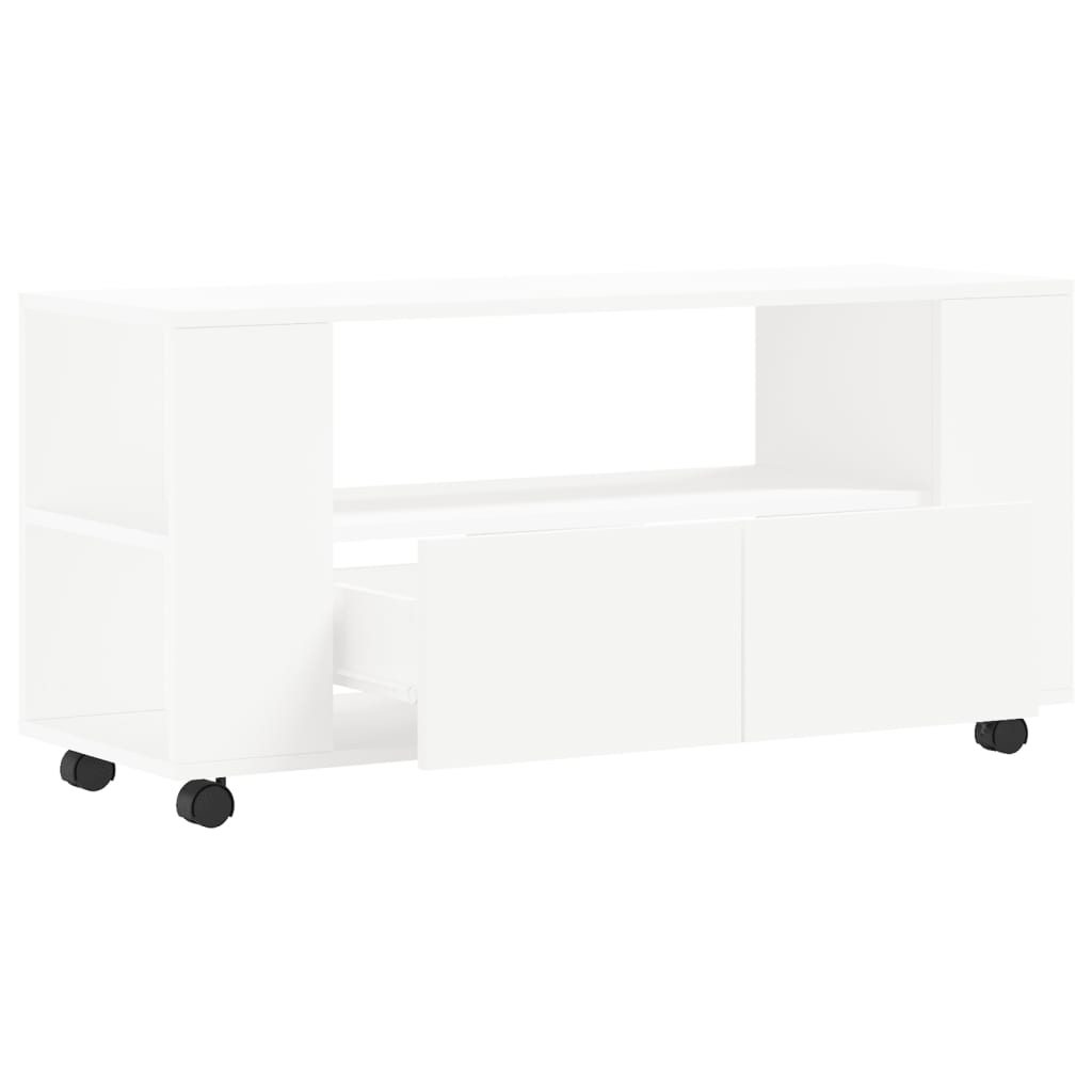 Tv-Meubel 02X34,5X43 Cm Bewerkt Hout Wit