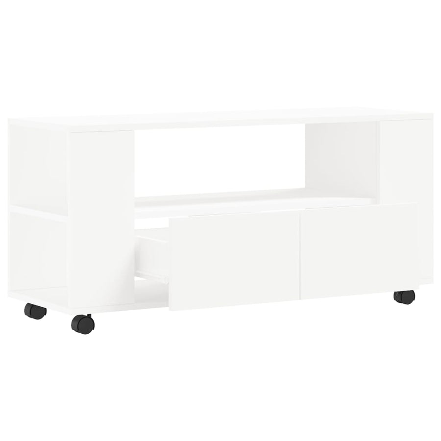 Tv-Meubel 02X34,5X43 Cm Bewerkt Hout Wit
