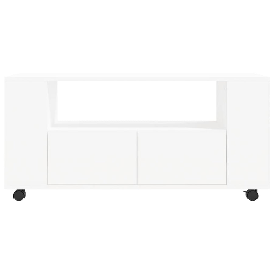 Tv-Meubel 02X34,5X43 Cm Bewerkt Hout Wit