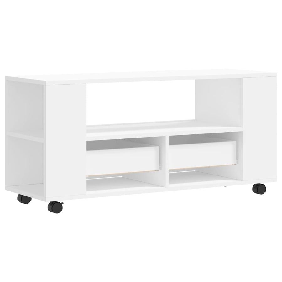 Tv-Meubel 02X34,5X43 Cm Bewerkt Hout Wit