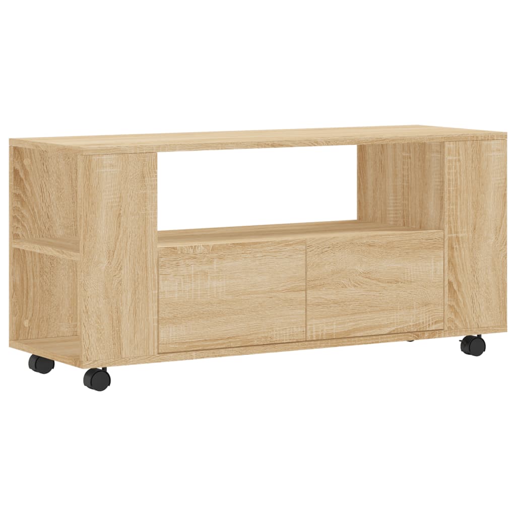 Tv-Meubel 02X34,5X43 Cm Bewerkt Hout Kleurig Sonoma eiken