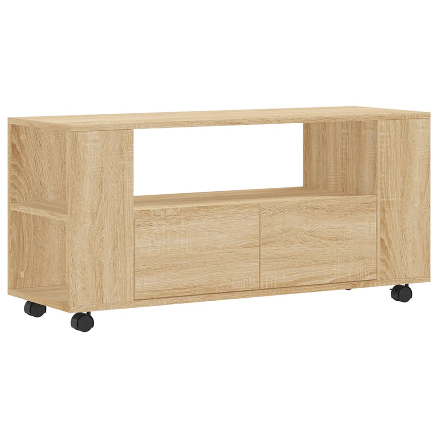 Tv-Meubel 02X34,5X43 Cm Bewerkt Hout Kleurig Sonoma eiken