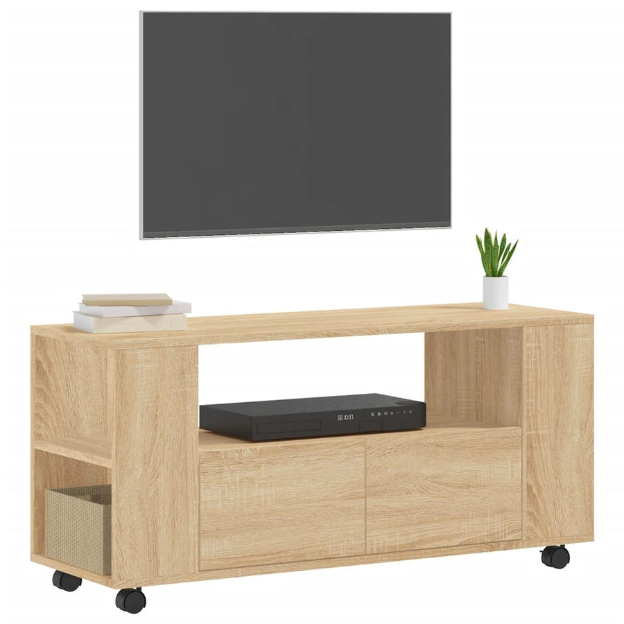 Tv-Meubel 02X34,5X43 Cm Bewerkt Hout Kleurig Sonoma eiken