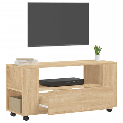 Tv-Meubel 02X34,5X43 Cm Bewerkt Hout Kleurig Sonoma eiken
