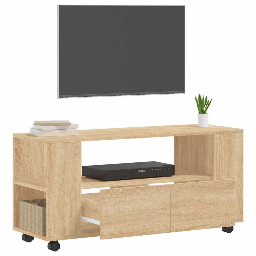 Tv-Meubel 02X34,5X43 Cm Bewerkt Hout Kleurig Sonoma eiken
