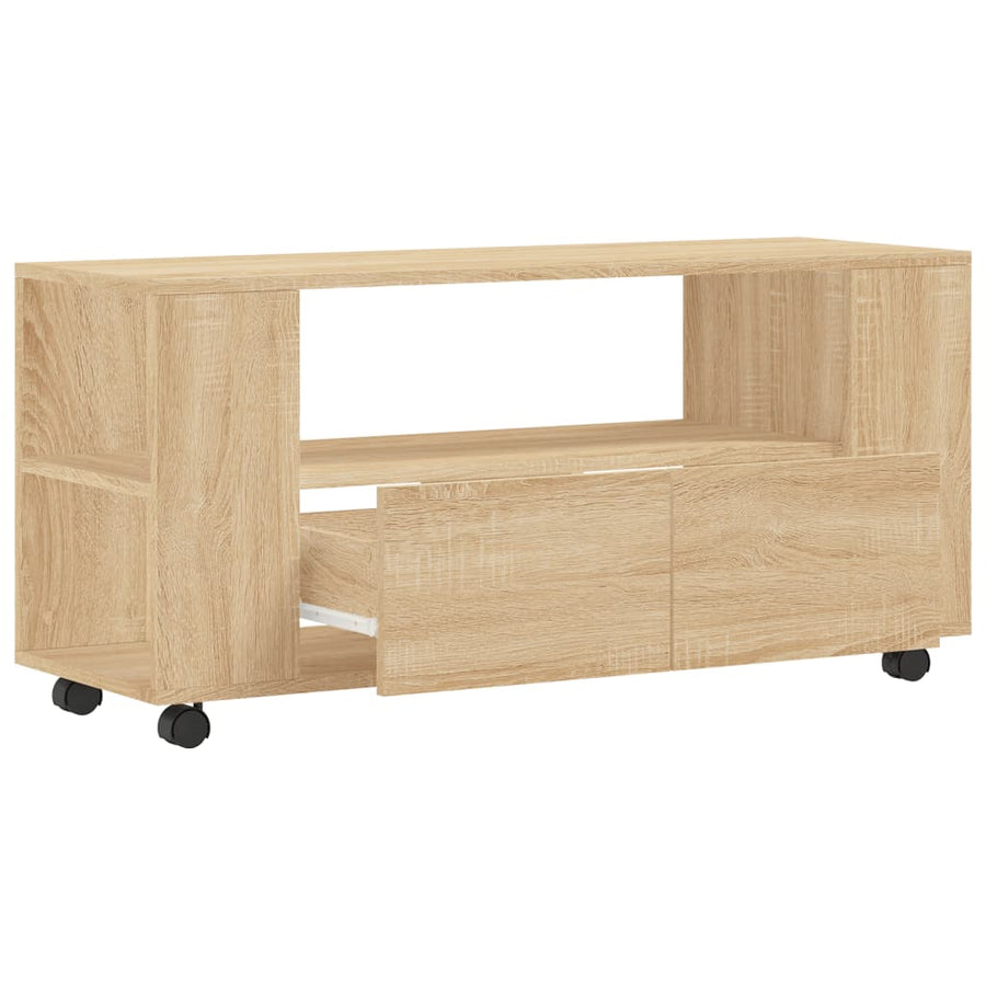 Tv-Meubel 02X34,5X43 Cm Bewerkt Hout Kleurig Sonoma eiken