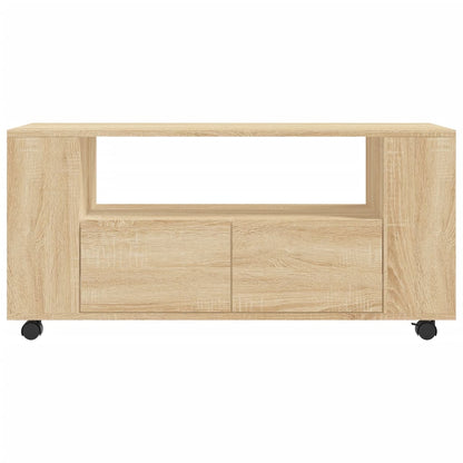 Tv-Meubel 02X34,5X43 Cm Bewerkt Hout Kleurig Sonoma eiken