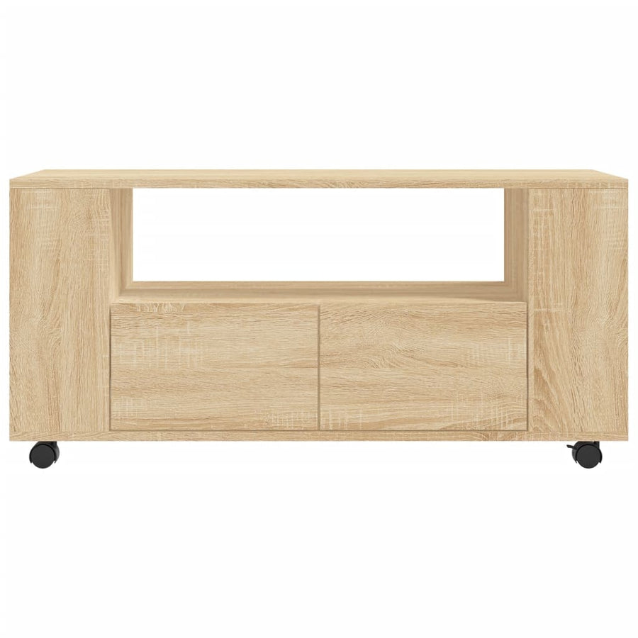 Tv-Meubel 02X34,5X43 Cm Bewerkt Hout Kleurig Sonoma eiken