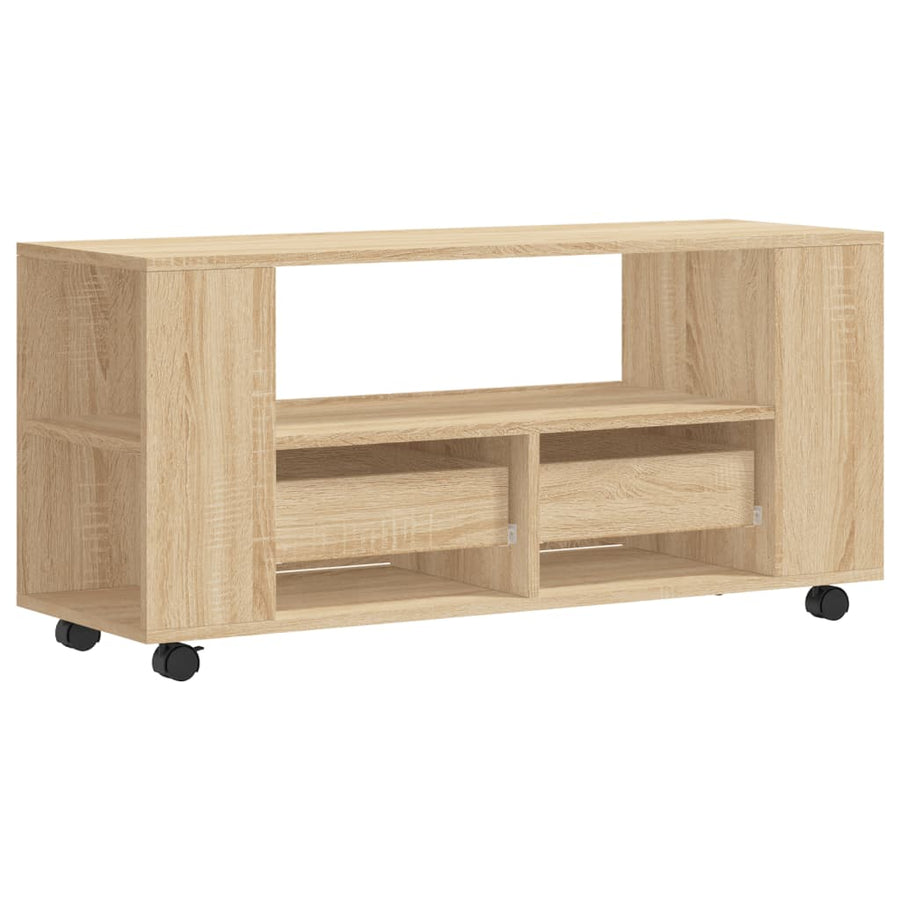 Tv-Meubel 02X34,5X43 Cm Bewerkt Hout Kleurig Sonoma eiken
