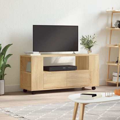 Tv-Meubel 02X34,5X43 Cm Bewerkt Hout Kleurig Sonoma eiken