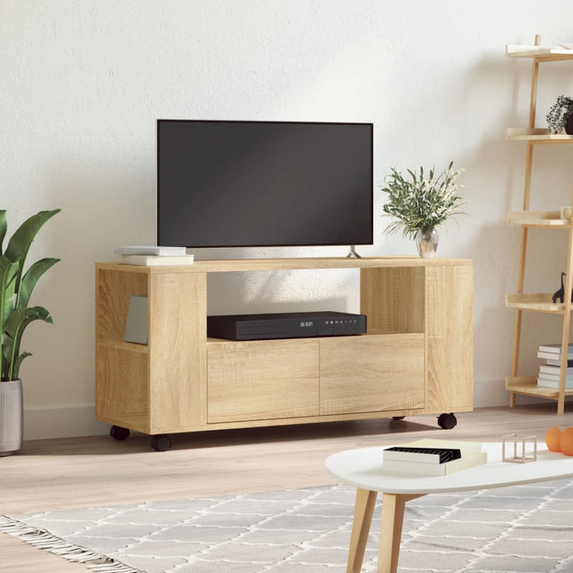 Tv-Meubel 02X34,5X43 Cm Bewerkt Hout Kleurig Sonoma eiken