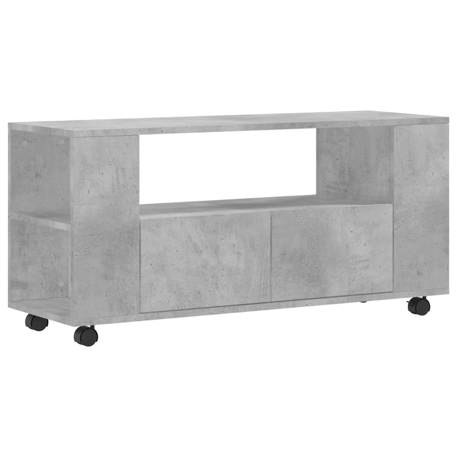 Tv-Meubel 02X34,5X43 Cm Bewerkt Hout Betongrijs