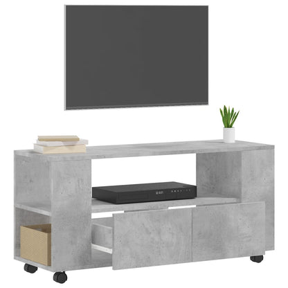 Tv-Meubel 02X34,5X43 Cm Bewerkt Hout Betongrijs