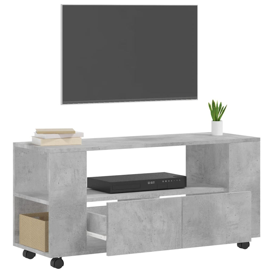 Tv-Meubel 02X34,5X43 Cm Bewerkt Hout Betongrijs