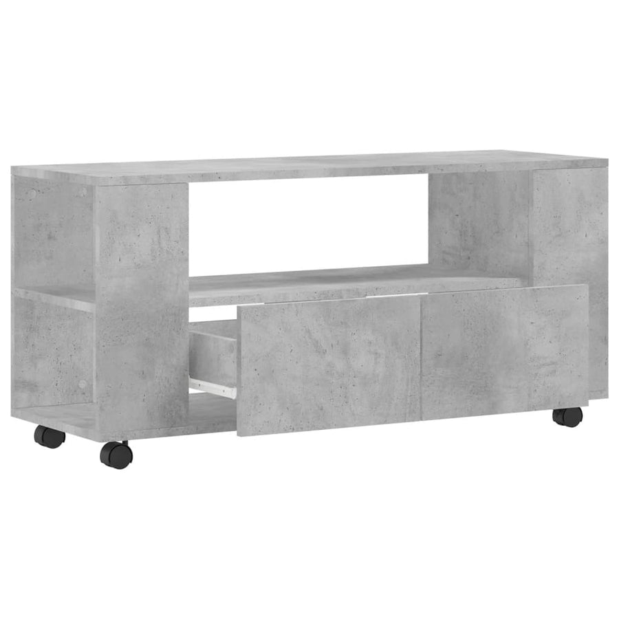 Tv-Meubel 02X34,5X43 Cm Bewerkt Hout Betongrijs