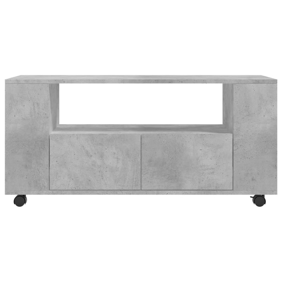 Tv-Meubel 02X34,5X43 Cm Bewerkt Hout Betongrijs