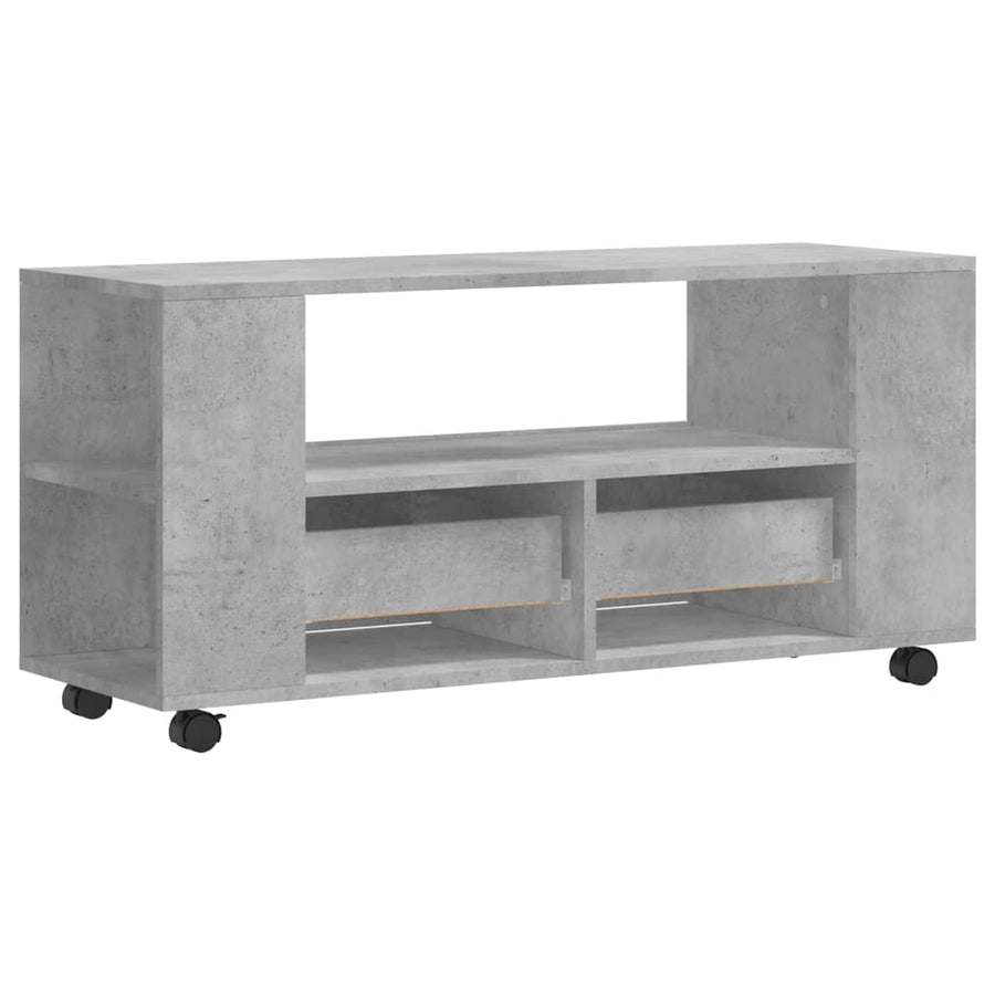 Tv-Meubel 02X34,5X43 Cm Bewerkt Hout Betongrijs