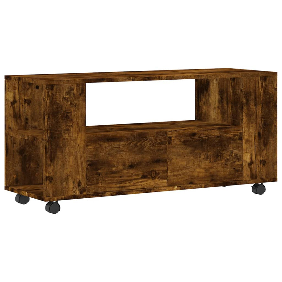 Tv-Meubel 02X34,5X43 Cm Bewerkt Hout Kleurig Gerookt eiken