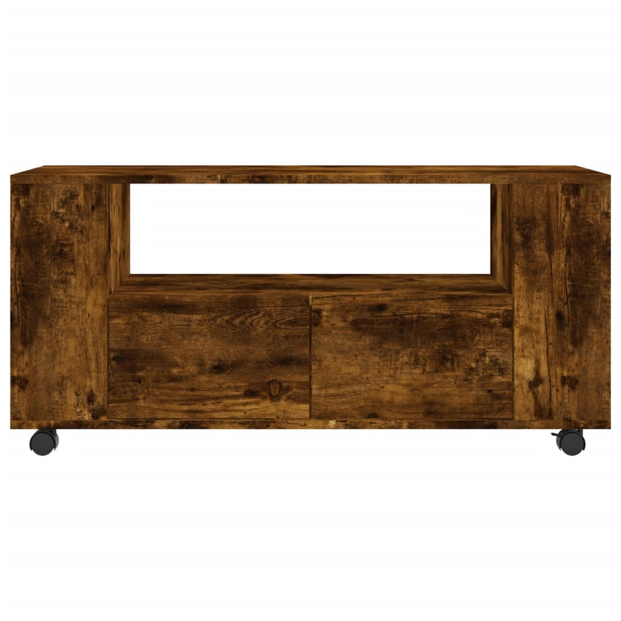 Tv-Meubel 02X34,5X43 Cm Bewerkt Hout Kleurig Gerookt eiken