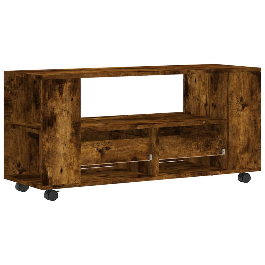 Tv-Meubel 02X34,5X43 Cm Bewerkt Hout Kleurig Gerookt eiken