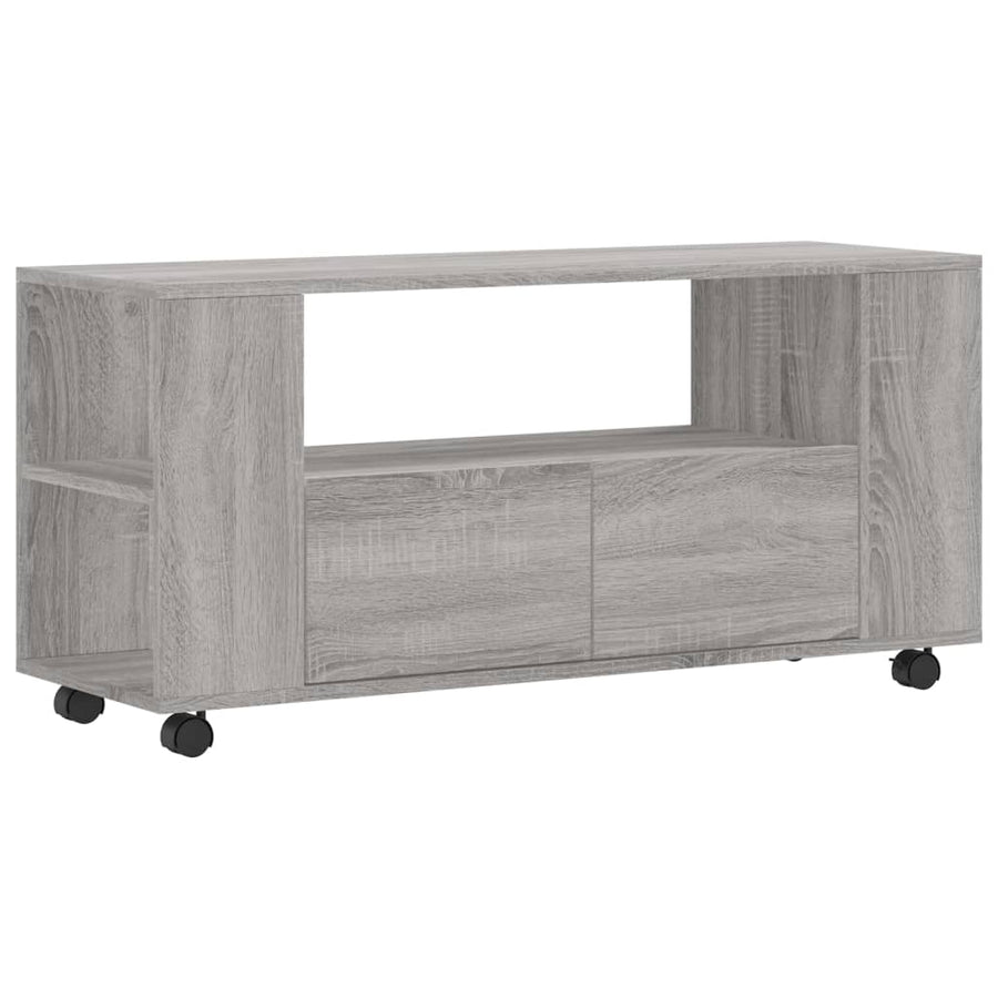 Tv-Meubel 02X34,5X43 Cm Bewerkt Hout Eikenkleurig Grijs sonoma