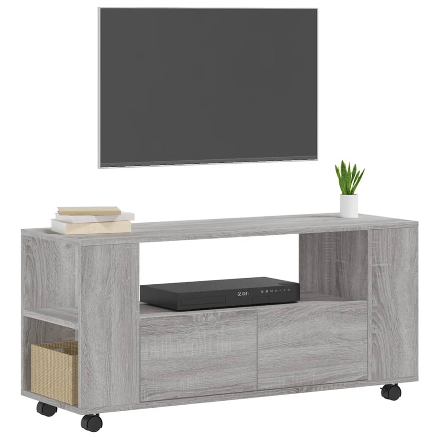 Tv-Meubel 02X34,5X43 Cm Bewerkt Hout Eikenkleurig Grijs sonoma