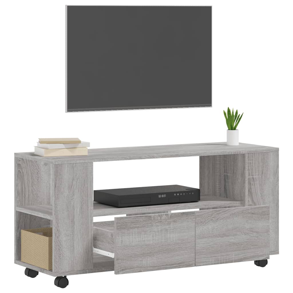 Tv-Meubel 02X34,5X43 Cm Bewerkt Hout Eikenkleurig Grijs sonoma