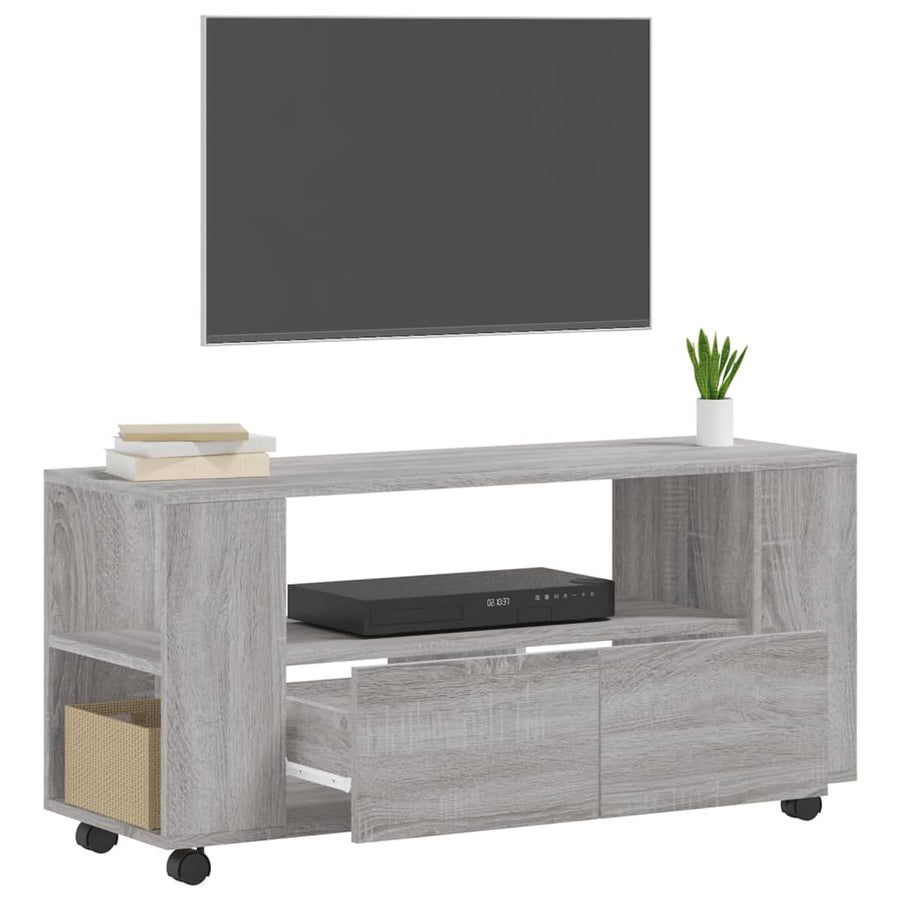 Tv-Meubel 02X34,5X43 Cm Bewerkt Hout Eikenkleurig Grijs sonoma