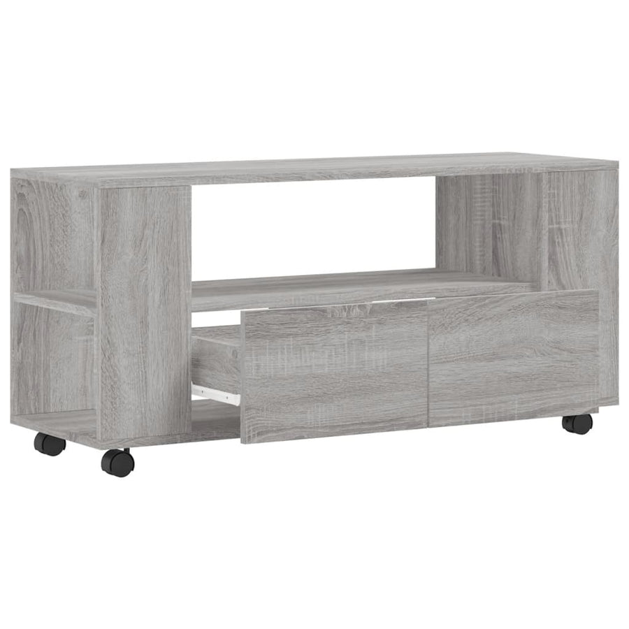 Tv-Meubel 02X34,5X43 Cm Bewerkt Hout Eikenkleurig Grijs sonoma