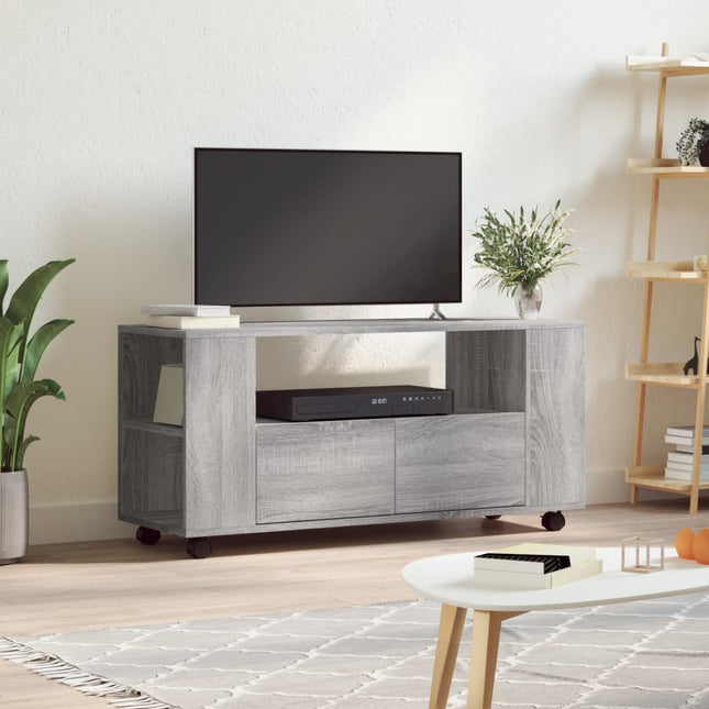 Tv-Meubel 02X34,5X43 Cm Bewerkt Hout Eikenkleurig Grijs sonoma